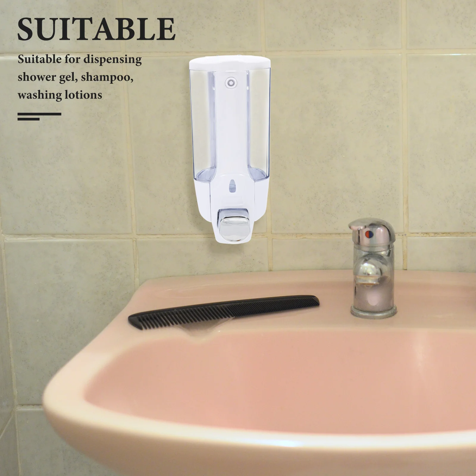 

Foaming Soap Dispenser Wall Mounted Plastic Manual Liquid Soap Pump For Bathroom Shower Kitchen Sink Abs Non-Slip Button