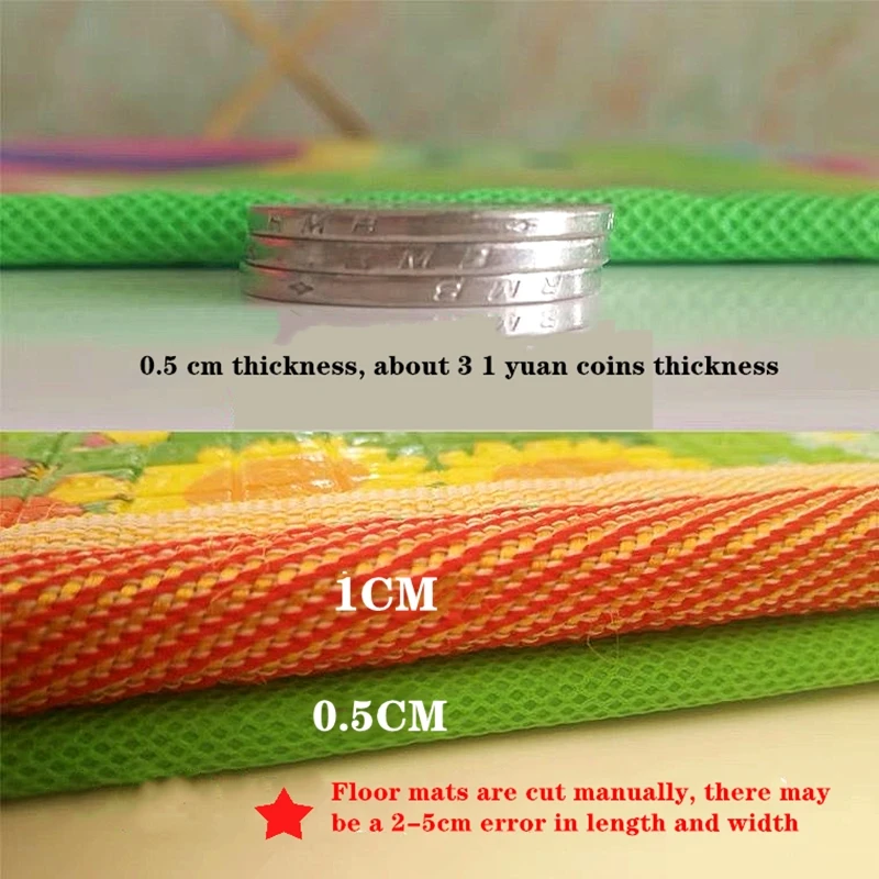 Thick Baby Crawling Play Mats, Tapete Dobrável, Tapete, Tapete de Segurança, Tapetes Infantis, Ambientalmente Amigável, 1cm, 0,5 cm, Novo