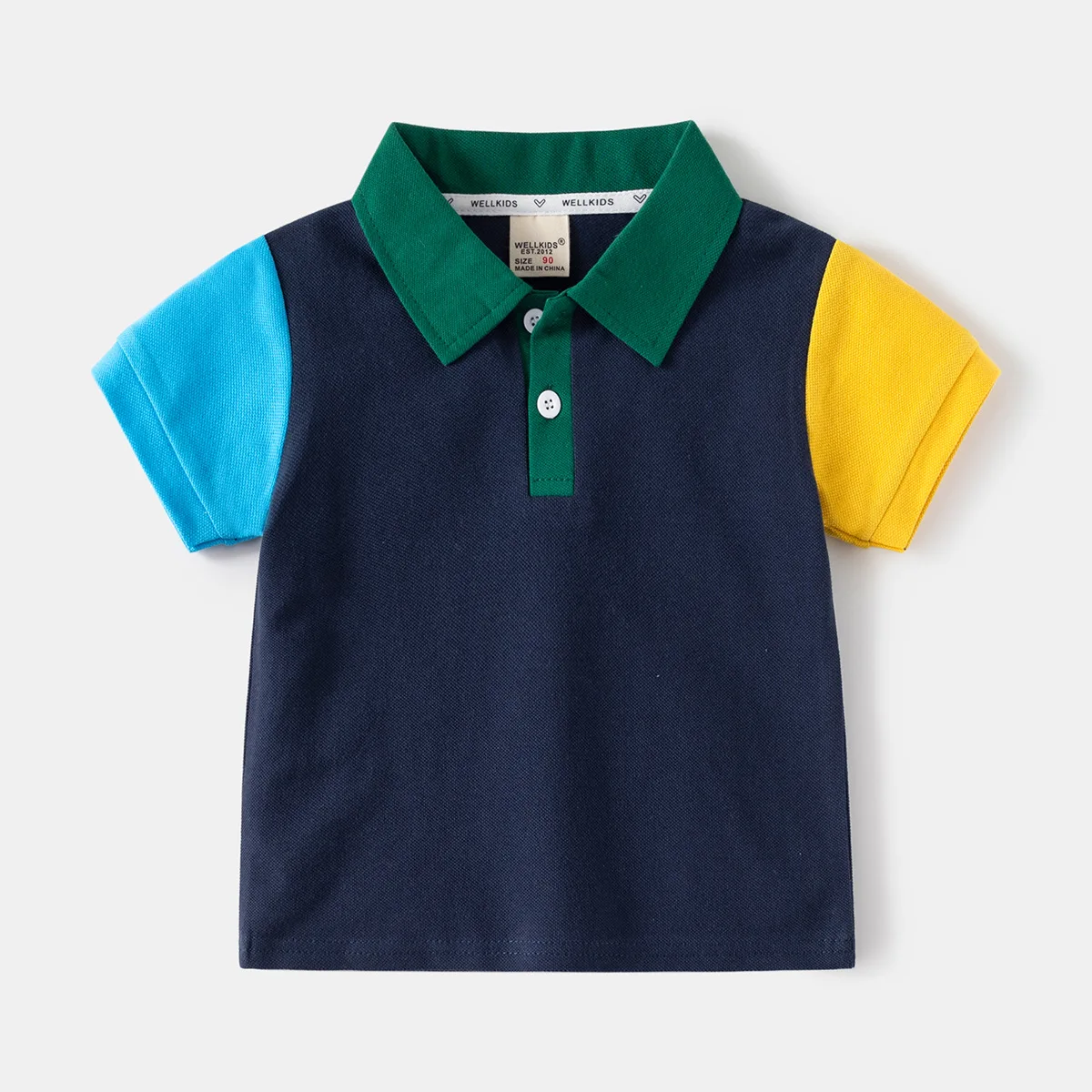 Boys Baby Short-sleeved T-shirt Boys POLO Shirt Baby Lapel Colorblocking Tops