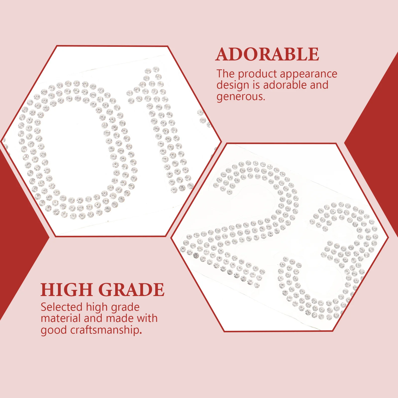 

40pcs Rhinestone Number Iron On Clothing Decor Appliques Sewing For Dresses Scarves Bags Shoes Hats Elegant Embroidery