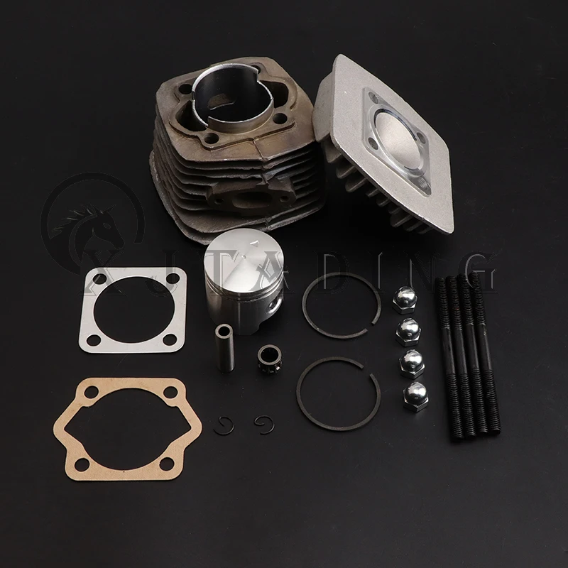 47mm Cylinder Head Set & Piston Kit Ring with mounting stud Fit for 60cc 66cc 80CC Motorized Bicycle Bike Engine Parts