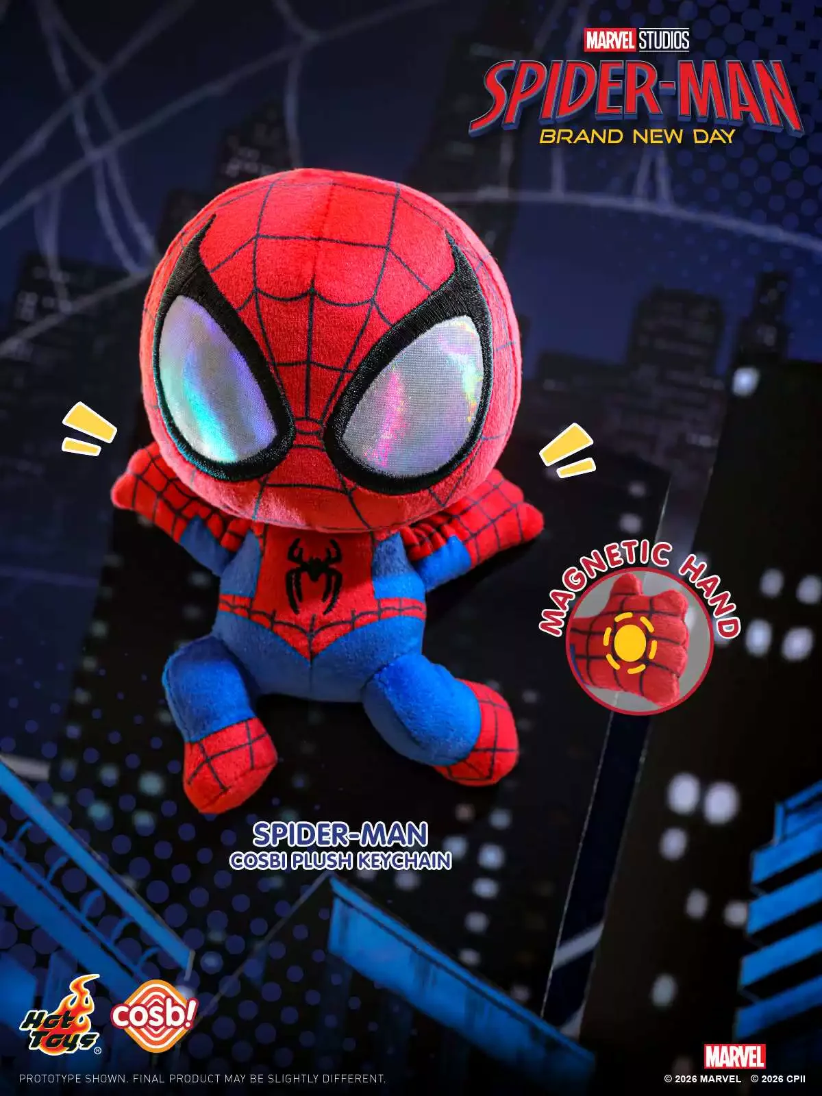 Hot Toys Spider-Man: New Day Hero Reborn COSBI Plush Bag Charm & Mini Blind Box Figure, Cute Desk Decor & Birthday Gift,Collect image 3