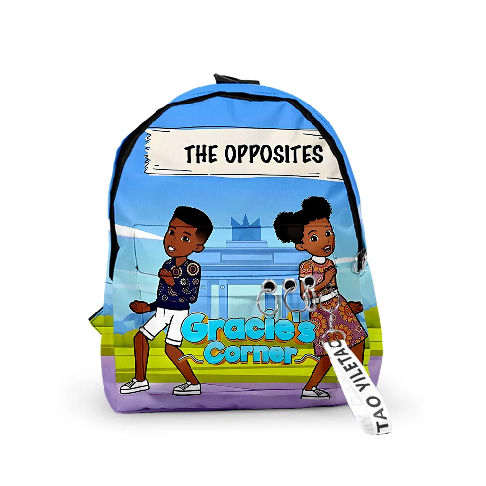 

Hip Hop Novelty Gracies Corner Backpacks Boys/Girls pupil School Bags 3D Print Keychains Oxford Waterproof Cute Small Backpacks