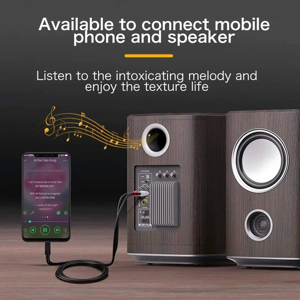 Кабель CHOSEAL RCA на 3,5 мм 2RCA папа на Aux аудио стерео RCA шнур Адаптер для смартфонов, MP3, планшетов, динамиков