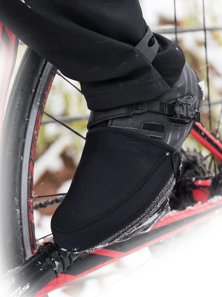 Windproof Bike Toe Lock Overshoes Protector Cover Waterproof Warm Half Toe Lock Bicycle Protector Boot Case Cycling Accessories