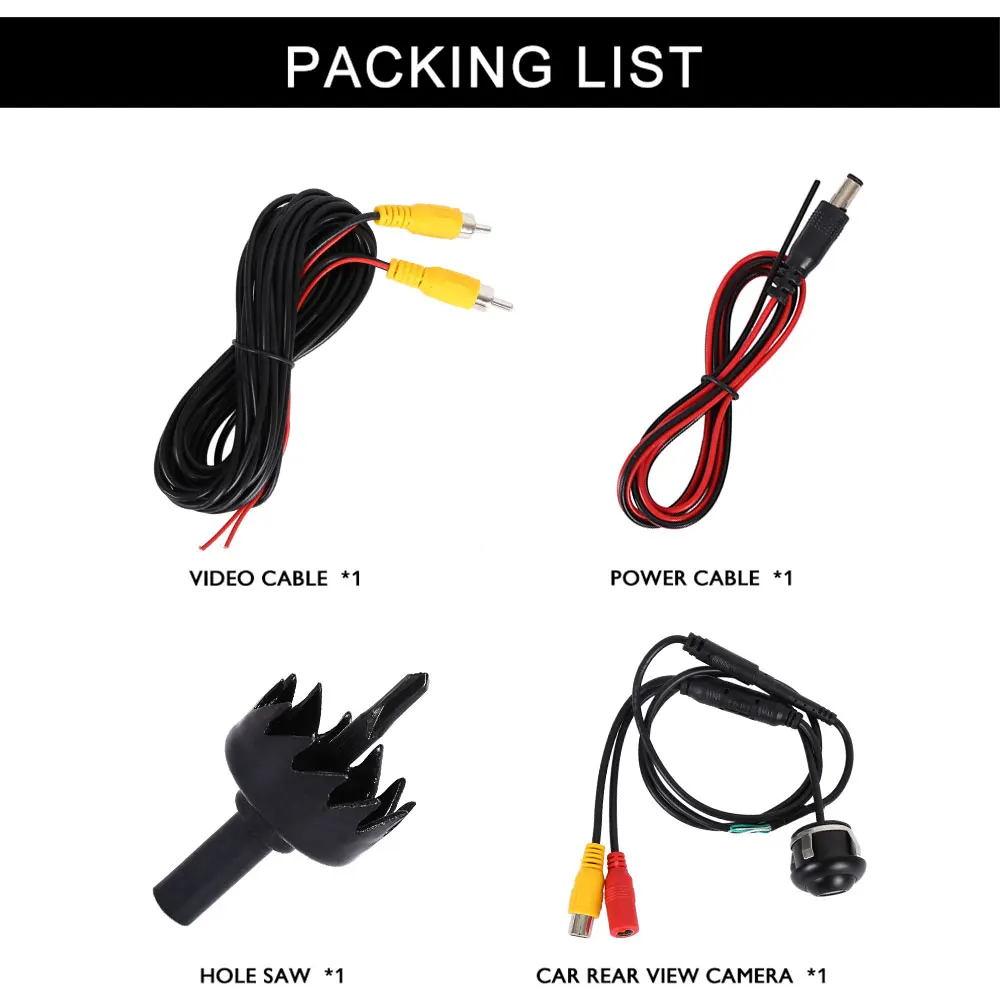 كاميرا احتياطية للسيارة خلفية HD 170 درجة زاوية عرض واسعة كاميرا CCD زاوية واسعة عكس النسخ الاحتياطي السيارات للرؤية الليلية 6 متر للشاحنات