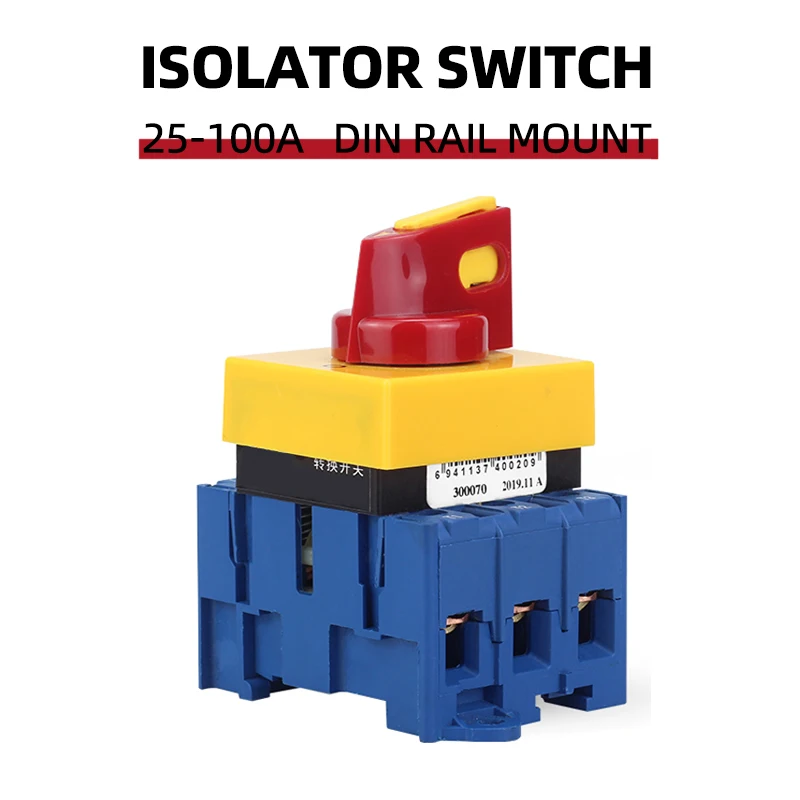 

LW30-25/32A Isolator Switch Load Circuit Breaker DIN Rail Installation 3P 4P Silver Contact Power Cut-off Rotating 63A