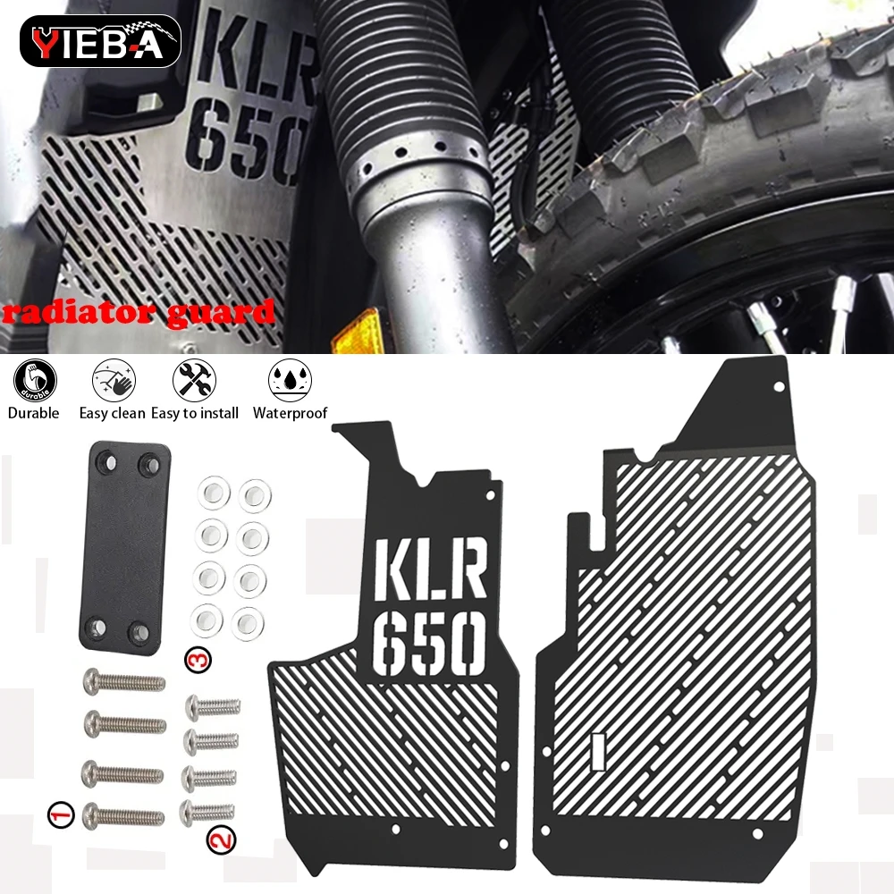 

2024 Motorcycle For Kawasaki KLR650 2022 KLR 650 S ABS Traveler Adventure 2023 Radiator Grille Cover Guard Protection Protetor