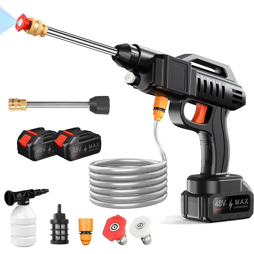 Hidrolavadora Eléctrica Inalámbrica de Alta Presión de 50 Bares, Pistola de Agua para Limpieza de Autos, Herramientas de Riego de Jardín para Batería Makita de 21V