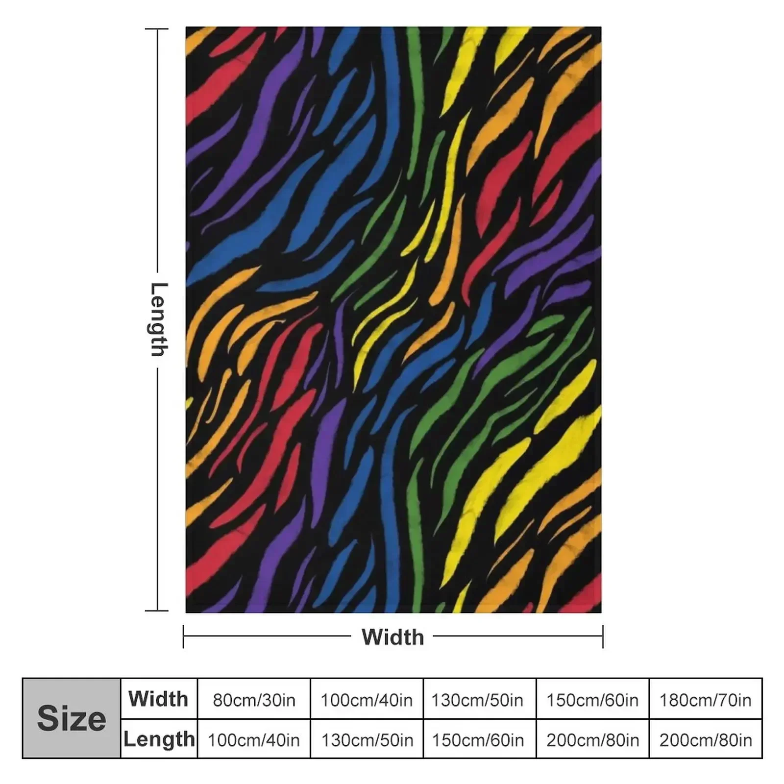 Wild Rainbow Zebra Stripe Throw Blanket Hair Kid'S Soft Big Single Heavy Plaid on the sofa Blankets