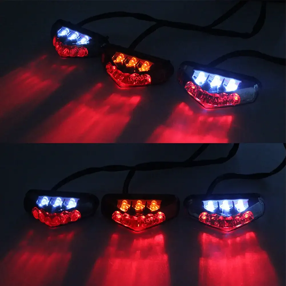 Mini Motorbike LED Tail License Light 12V Rear Brake Lamp for Pit Dirt Bike ATV Chopper Scooter Cruiser Number Plate Taillight