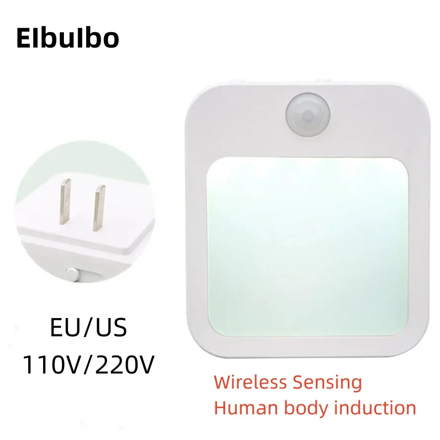 EIbuIbo Night Light Motion Senso With LED Light EU Plug Light Children's Night Light Bedside Table Bedroom Wireless Night Light