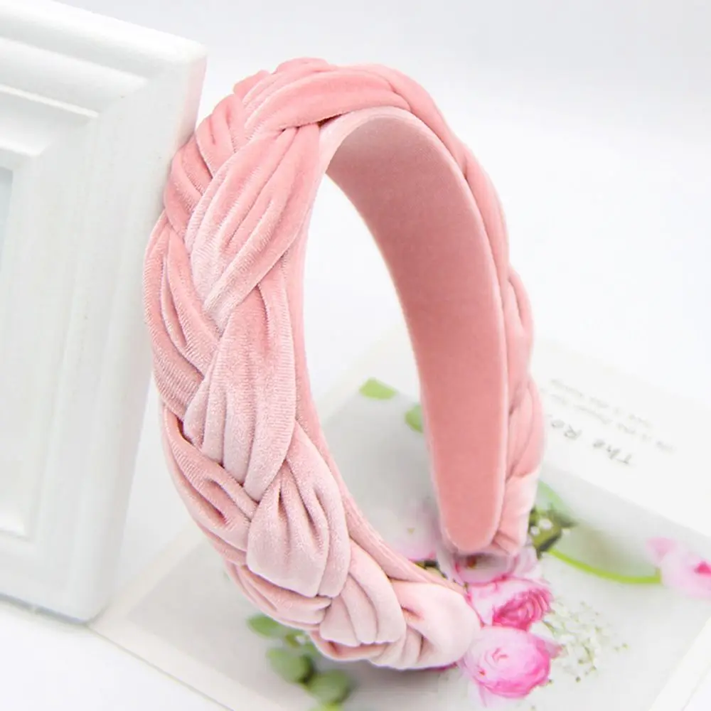 Soft Velvet Hair Accessories Vintage Solid Color Women Headband Sponge Headwear Hair Band Autumn Winter Hairband