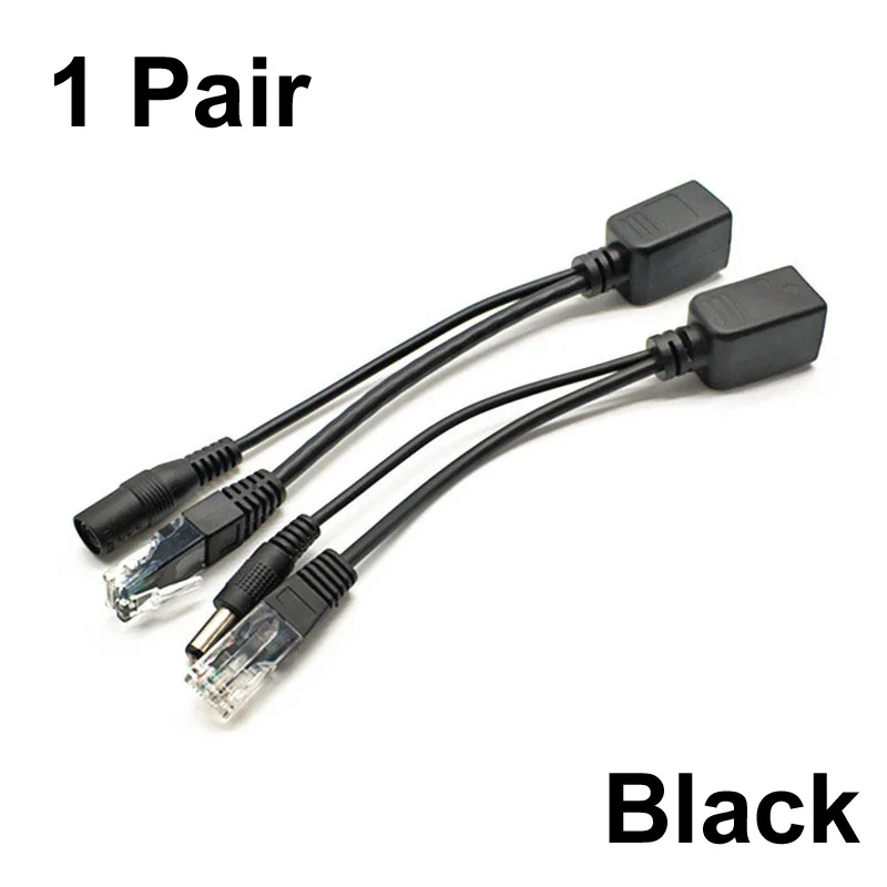 1 Pair 2PCS POE Cable Passive Power Over Ethernet Adapter Cable POE Splitter Injector Power Supply Module 12v For IP Camera