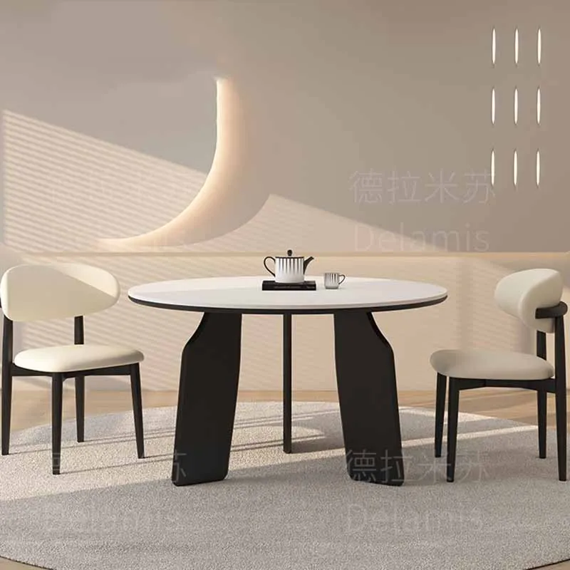 طاولة طعام فاخرة على الأرض قطعة مركزية صغيرة الطراز لغرفة المطبخ طاولة طعام بتصميم حديث أثاث صالون موبليس الاسكندنافي المدمج #1