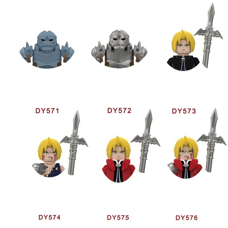 DY571-DY576 Mini-Film-Anime-Serie Krieger-Puppe Statue Baustein-Puzzle Spielzeug Stadt-Geschenk