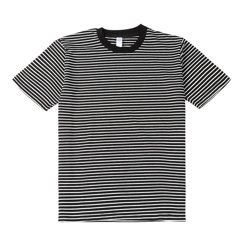 Japanese Vintage Nostalgic Striped T-Shirts For Men And Women Short-Sleeved Cotton Men\'s Loose Half-Sleeved Sea Soul Shirt