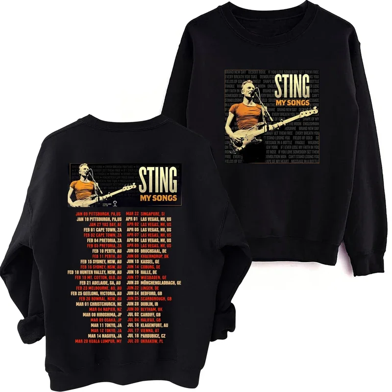 

Sting My Songs Sweatshirt Harajuku Round Neck Long Sleeve Oversized Popular Music Hoodie Fans Gift