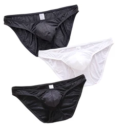 3 Pcs Mens  briefs boxers Nylon Underwear ice silk Slip Breathable Silky Quick-Drying U-convex Pouch Underpants Thong gay Sexy