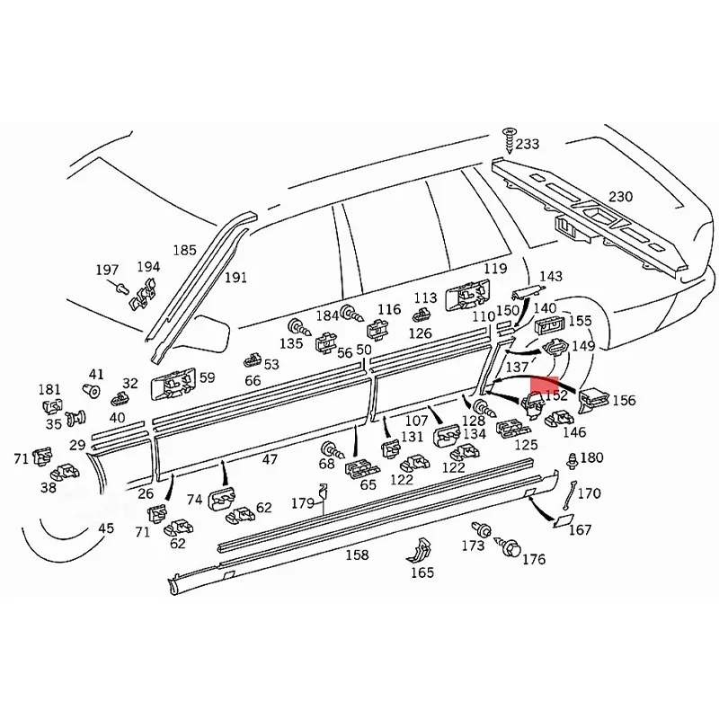 60 Clips Staples Planking / Sacco For Mercedes-Benz W124 S124 E-Class TE E A0019882981 A0019886381 A0019884681