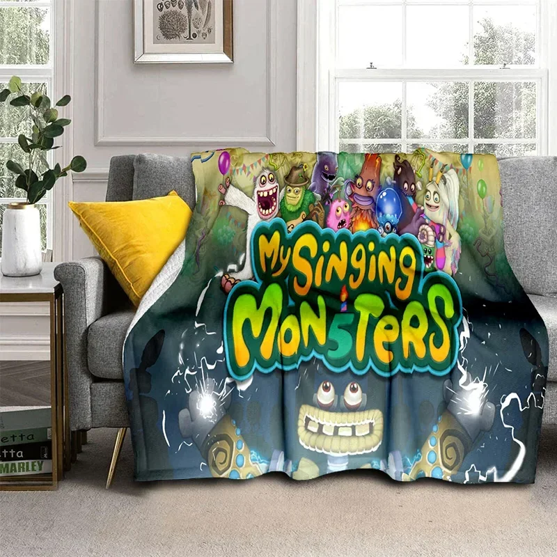 My Singing Monsters Video Game Cartoon 3D Blanket,Soft Throw Blanket for Home Bedroom Bed Sofa Picnic Travel Cover Blanket Kids