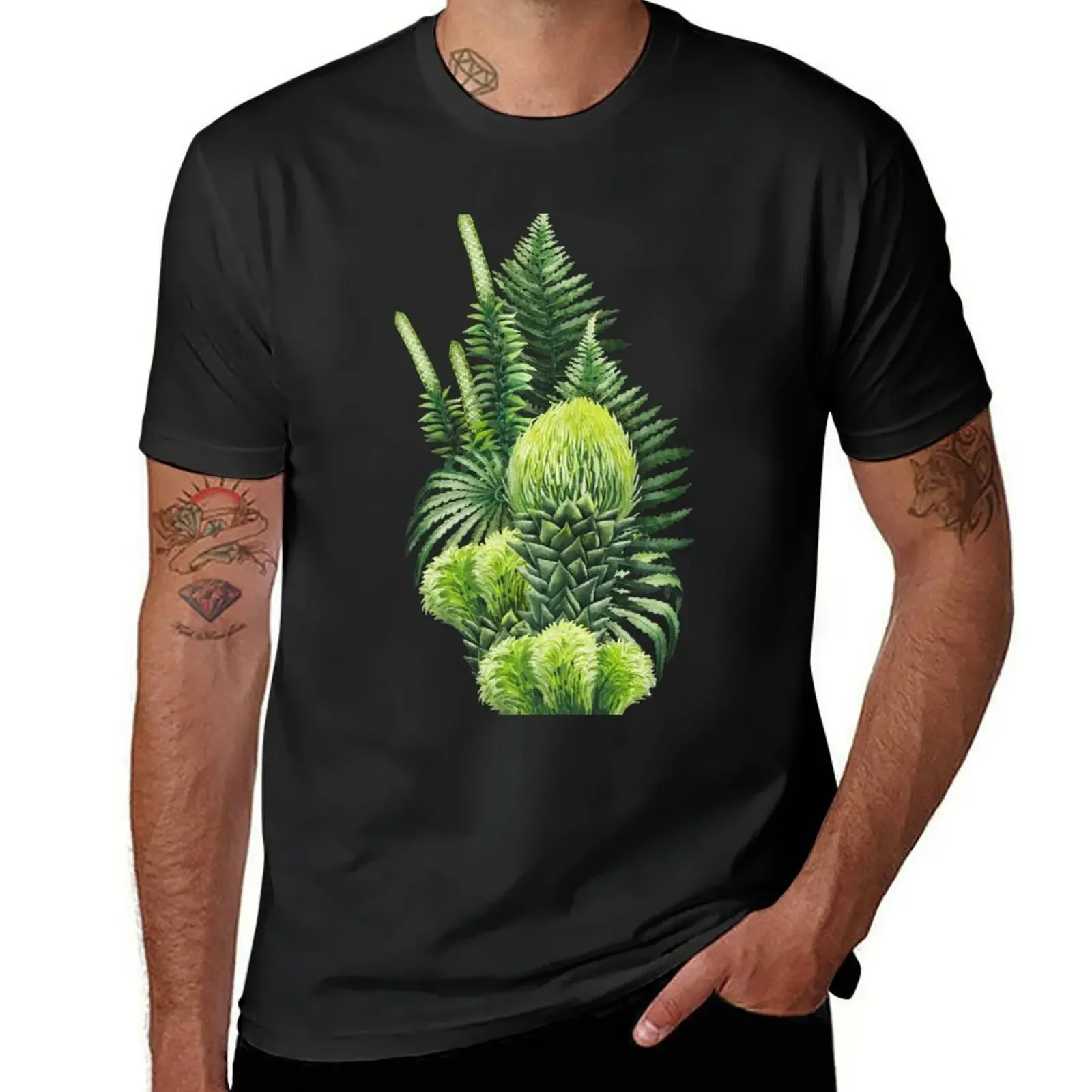 

Watercolor prehistoric plants T-Shirt graphic shirts anime tshirt quick drying mens graphic t-shirts