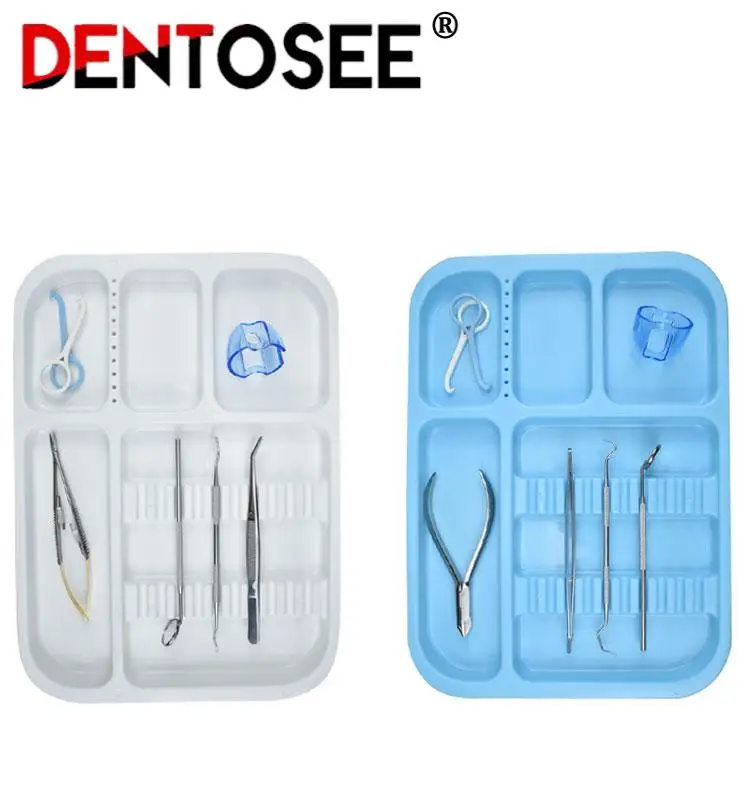 

Plastic Dental Instruments Tray Split Segregated Placed Trays 135 Degree Autoclavable Storage Tweezer Clinic Lab Equipment