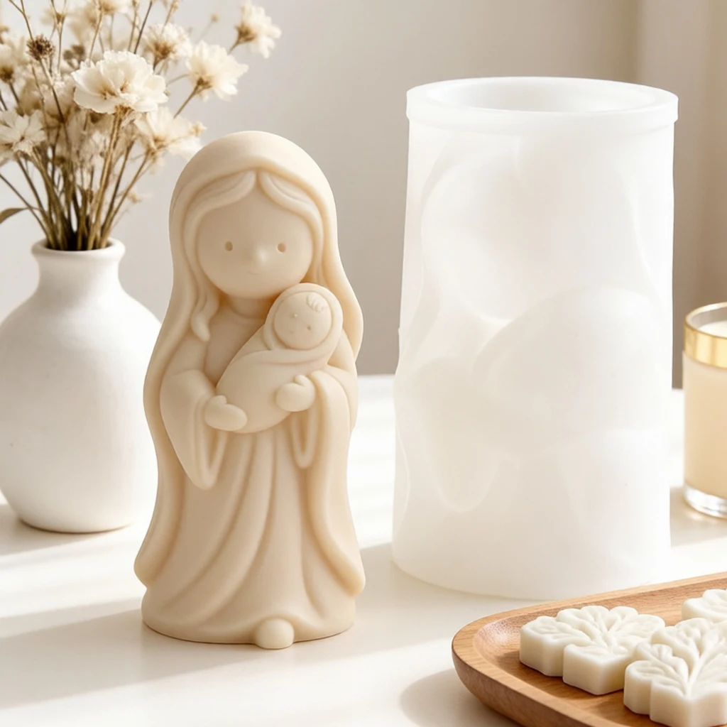 3D Praying Angel Girl Candle Silicone Mold DIY for Aroma Plaster Gypsum Resin Figurine Handmade Craft Home Decor Gift