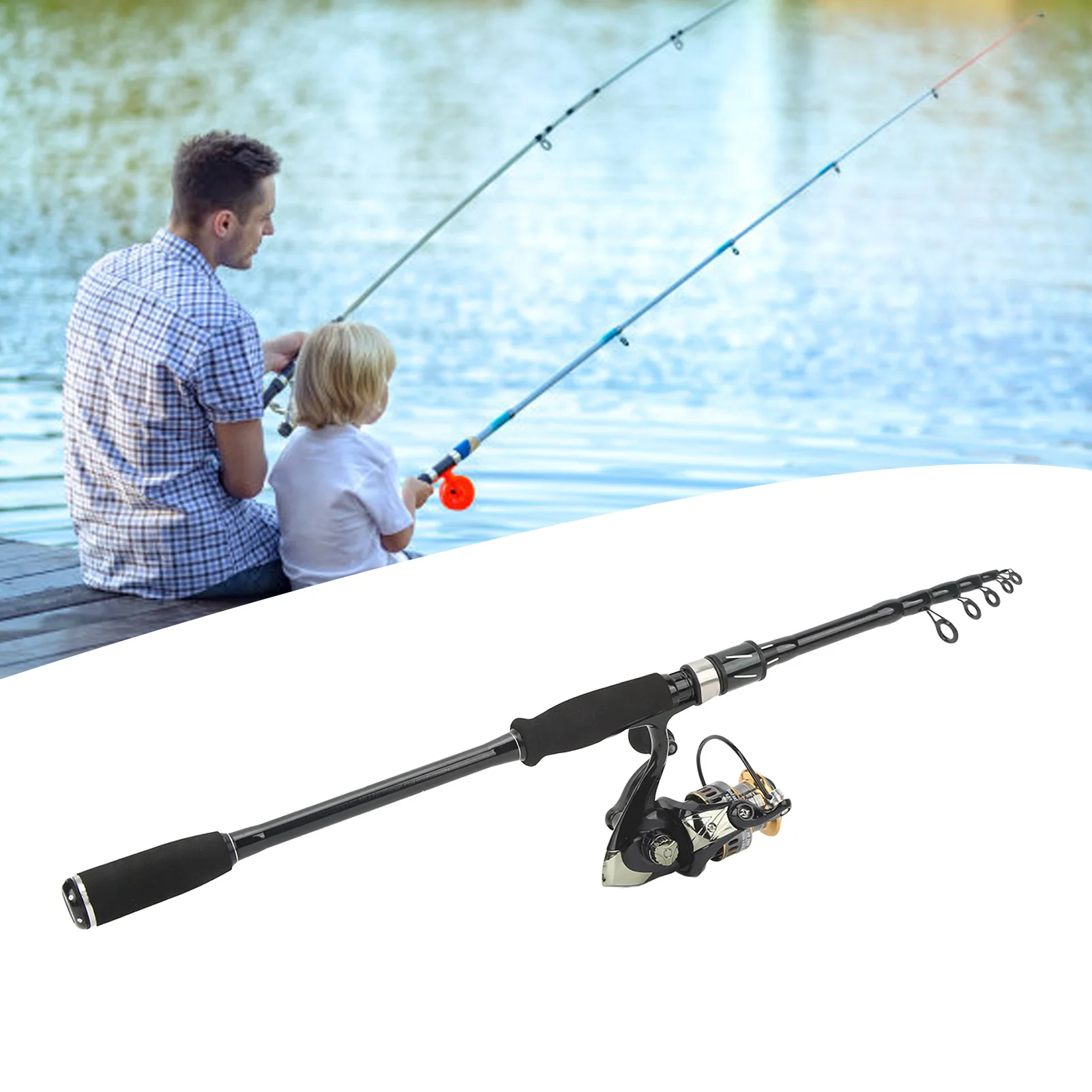 Fishing Rods Set Widely Applicable Large Capacity Metal Wire Cup Fishing Rod and Reel Combo Set Telescopic Rods for Beginners