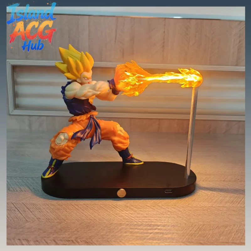 

Фигурка Сон Гоку из Dragon Ball с эффектом Камехамеха, светящаяся версия, ночник с плавающей волной, в коробке, модель-декор, подарок