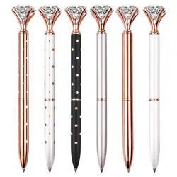 Büyük elmas kristal kalem tükenmez kalem öğrenci kırtasiye ofis iş hediyeler 1.0mm Metal uç taklidi kalem Dropship