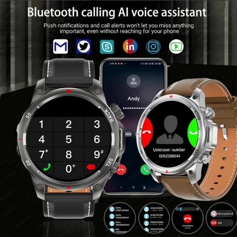 For Huawei Xiaomi 1.53 Inch HD Screen Smart Watch Men Bluetooth Call 410 MAh Sport Waterproof Heartrate Blood Oxygen Smartwatch