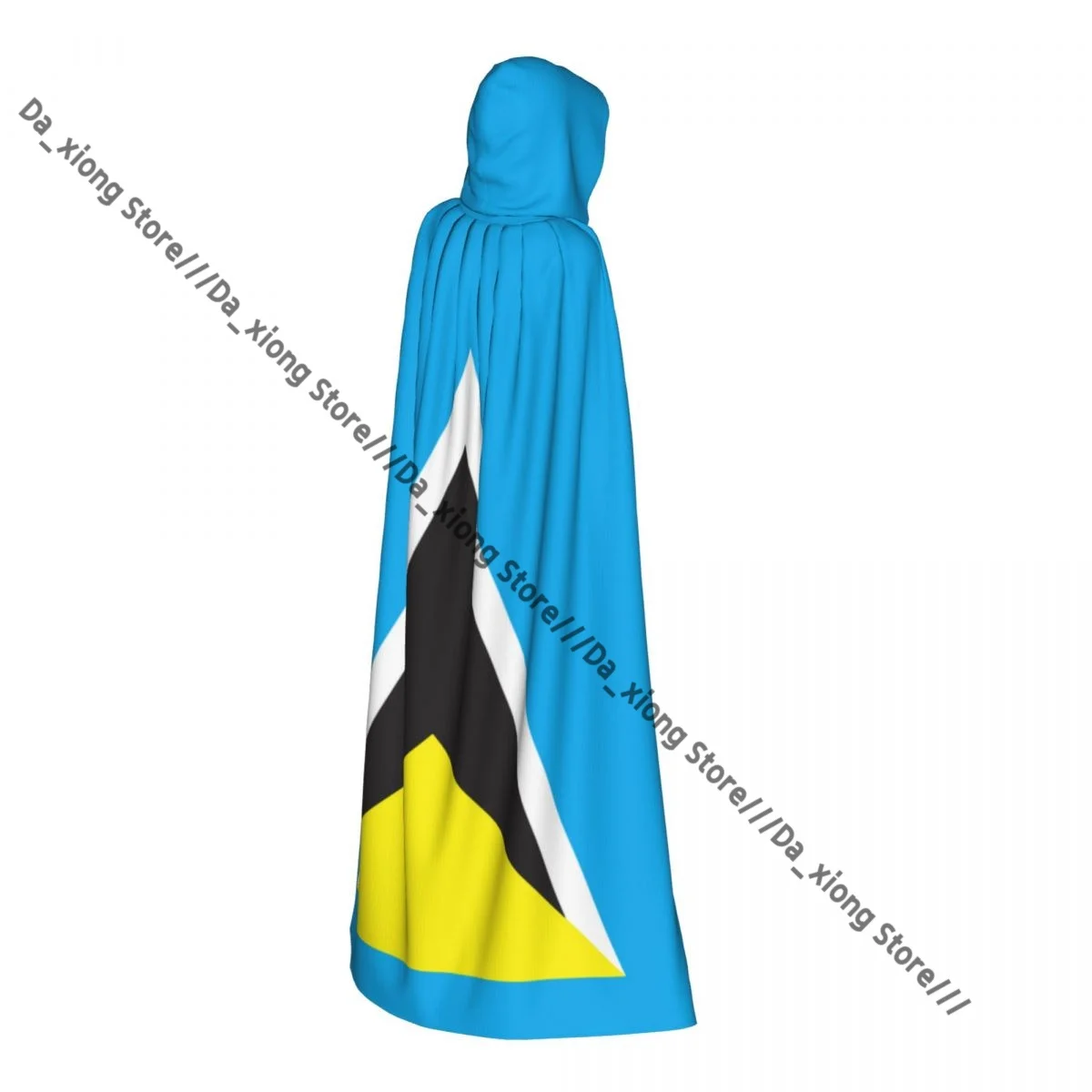 Unisex Halloween mantel vlag kaart van Saint Lucia Cape middeleeuws kostuum met capuchon heks Wicca vampier