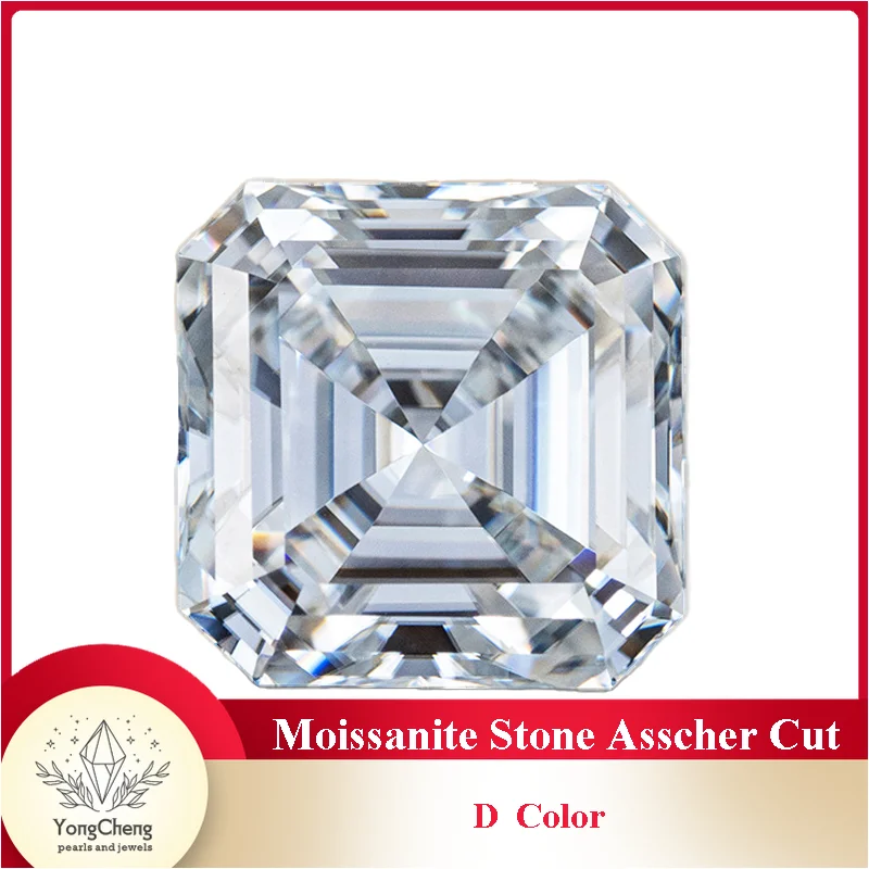 

Moissanite Stone Asscher Cut Top D Color VVS1 Advanced Jewelry Rings Earring Material Pass Diamond Tester with GRA Certificate