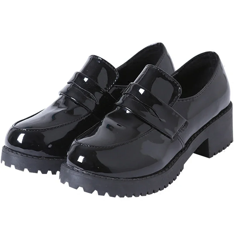 Zapatos de estudiante japoneses Lolita Cospaly para mujer, uniforme JK, mocasines de cuero PU, zapatos Casuales
