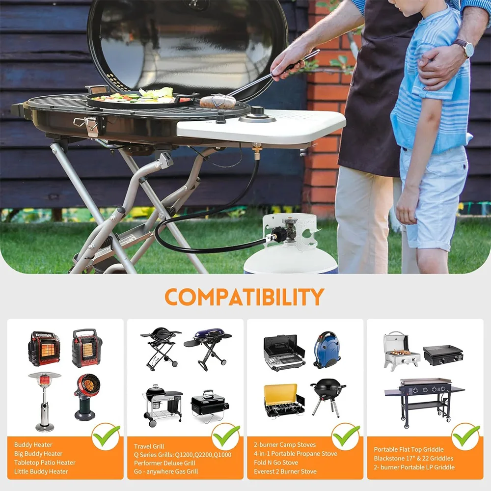 6FT خرطوم البروبان البروبان محول خرطوم محول خزان البروبان خرطوم مناسبة لشوايات الشواء بلاكستون الشوايات مواقد كولمان #6