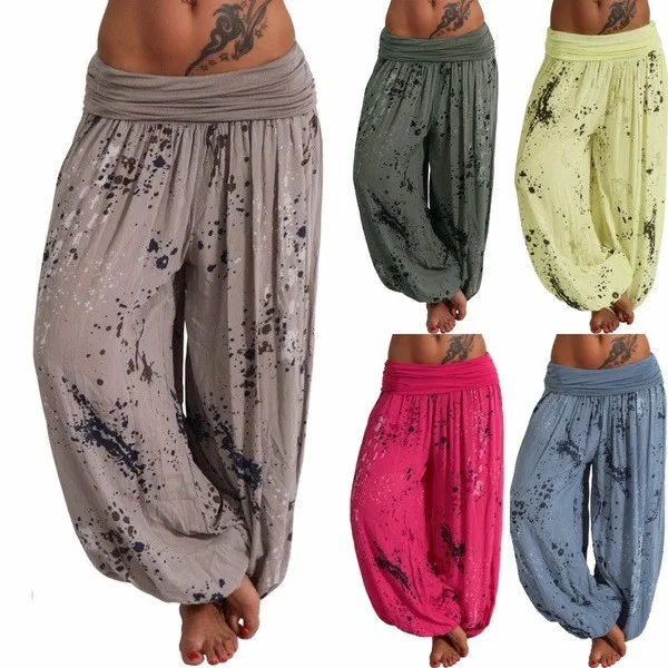 Women's Y2K Retro Cotton Blend Full Length Casual Fit Pants with High Waist and Elastic Waistband for Women's And Female