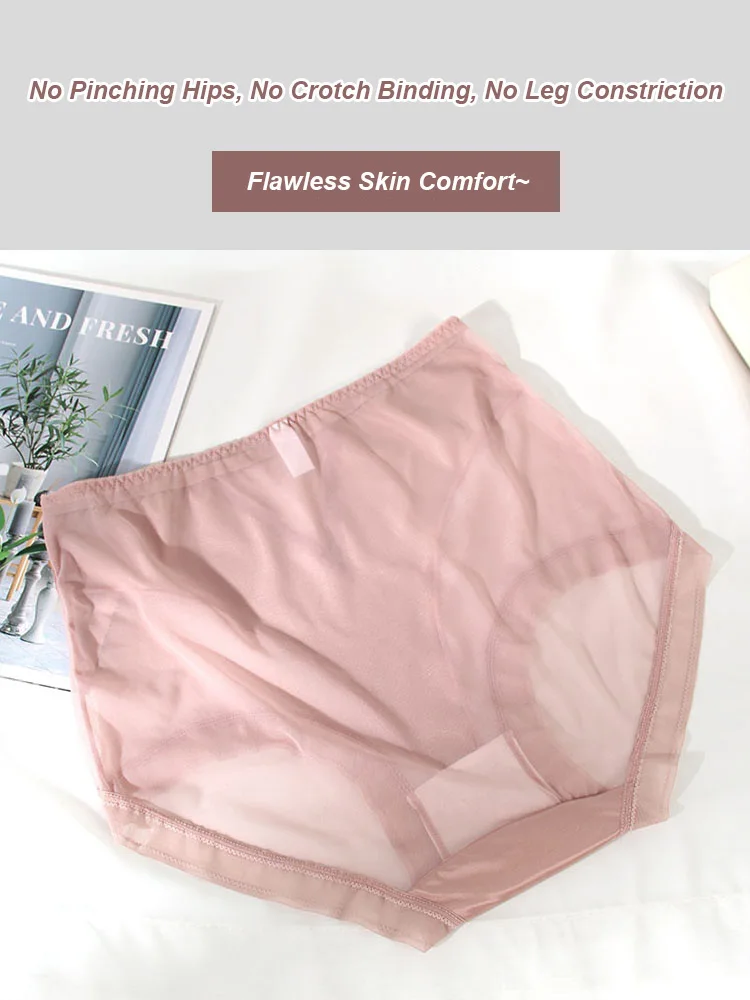 Summer Ultra-thin Women Transparent Panties Large Size Mesh Traceless Sexy Panties Hipster Plus Size Women Underwear Female 4xL