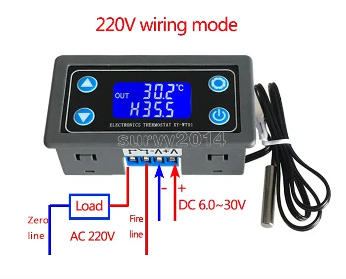 Pengontrol suhu LED Digital Display pemanas/pendingin Regulator saklar termostat untuk modul papan arduino