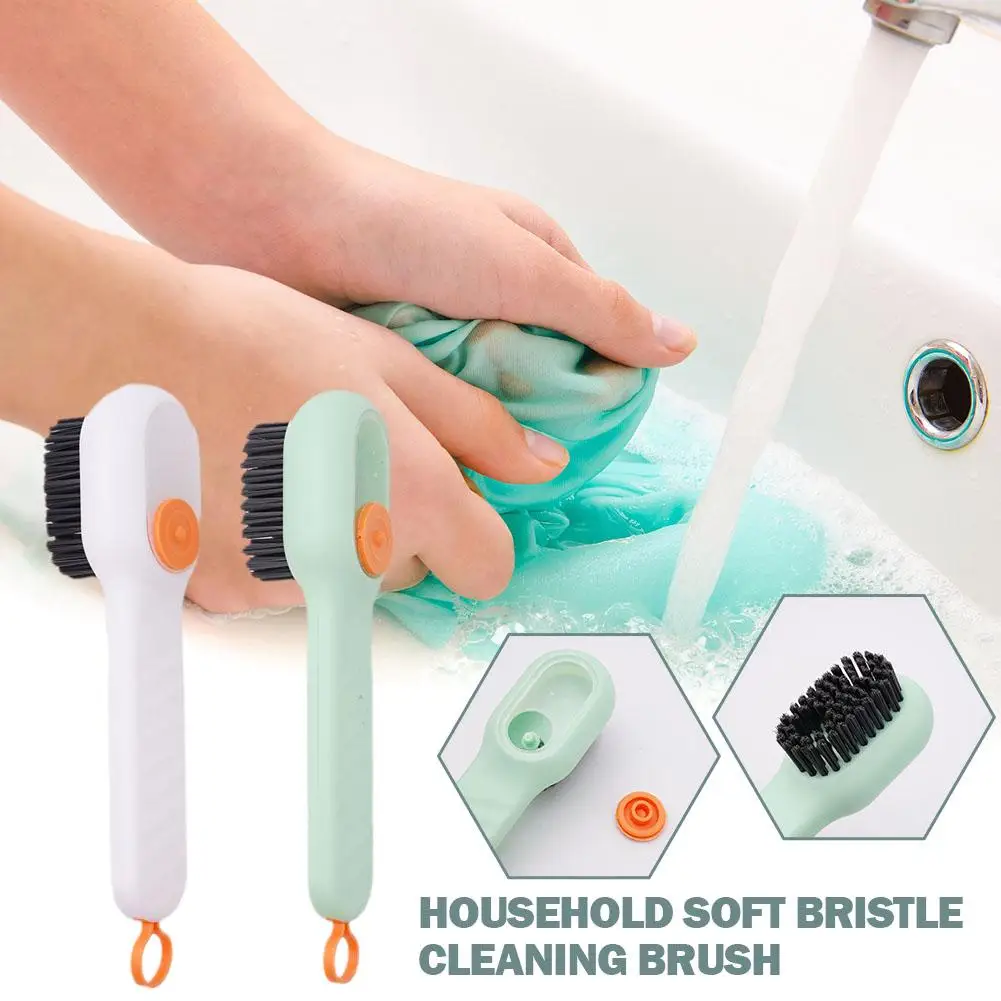 Long Handled Shoe Brush Multifunctional Soft Bristle Brush Color Contrast Household Cleaning Brush Cleaning Tool