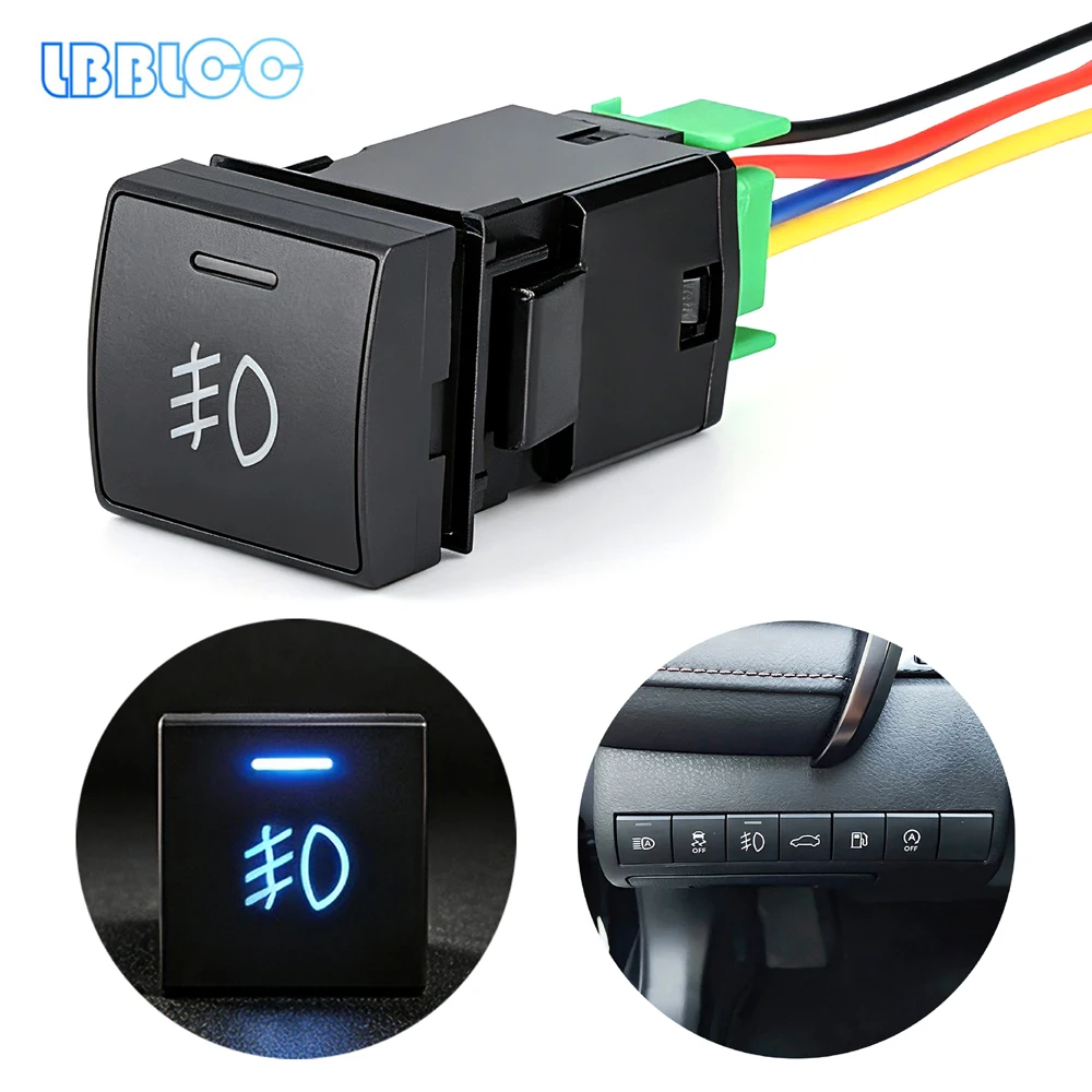 1Pcs Orignal Size Fog Lights Switch For Toyota Camry Corolla Levin ON-OFF Buttons Blu-ray 12V Automobile Accessory