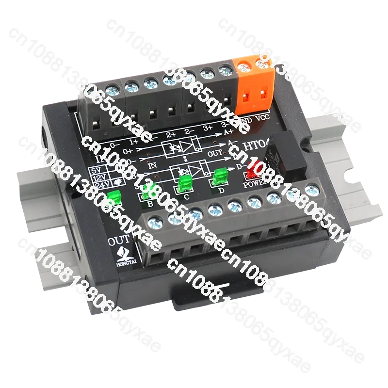 4 Channels Single-ended / Differential Converter 10MHz HTL TTL Collector Pulse Signal To RS422 PNP/NPN For PLC To Drive Servo