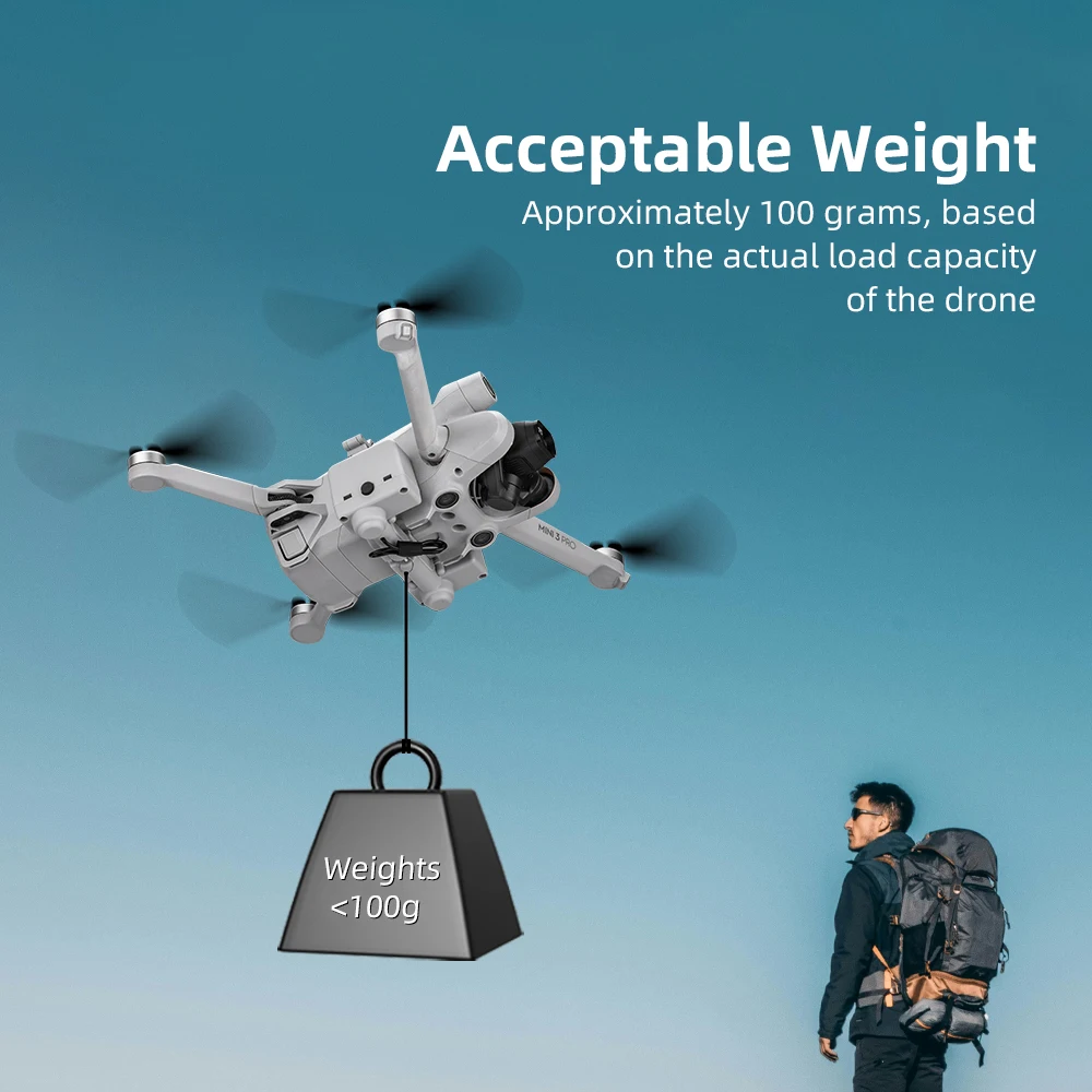 BRDRC 500M Airdrop System Thrower for DJI Mini 3/3 Pro Delivery Advertising Fishing Bait Throwing Gifts Drone Thrower Load 100g
