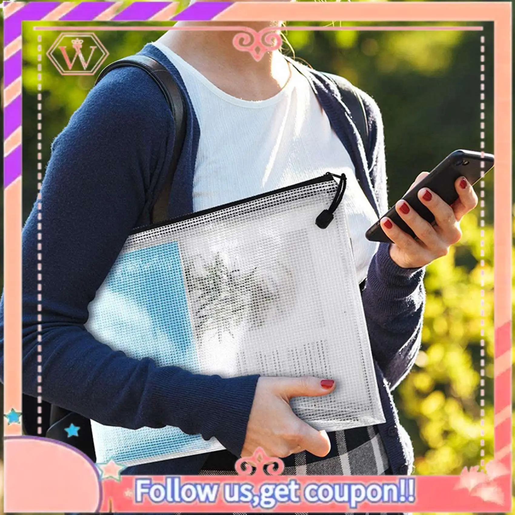 Upgraded 36Pcs Mesh Zipper Pouch Document Bag, 8 Assorted Size, Waterproof Plastic Zip File Folders, Multipurpose For Office,Hom