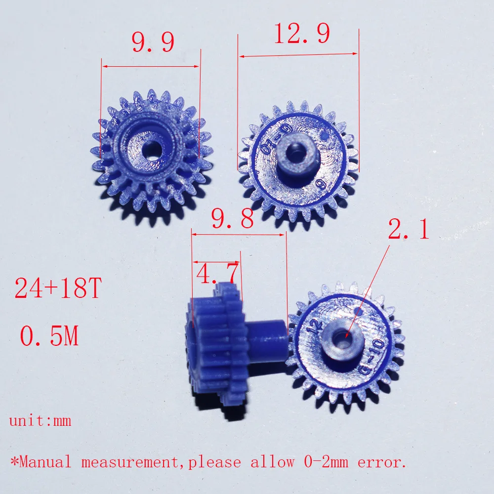 Blue 4WD Conversion Gear Laminated Double-layer Plastic Cog-wheel Reduction Pinion Toy Accessories 24182B 0.5M