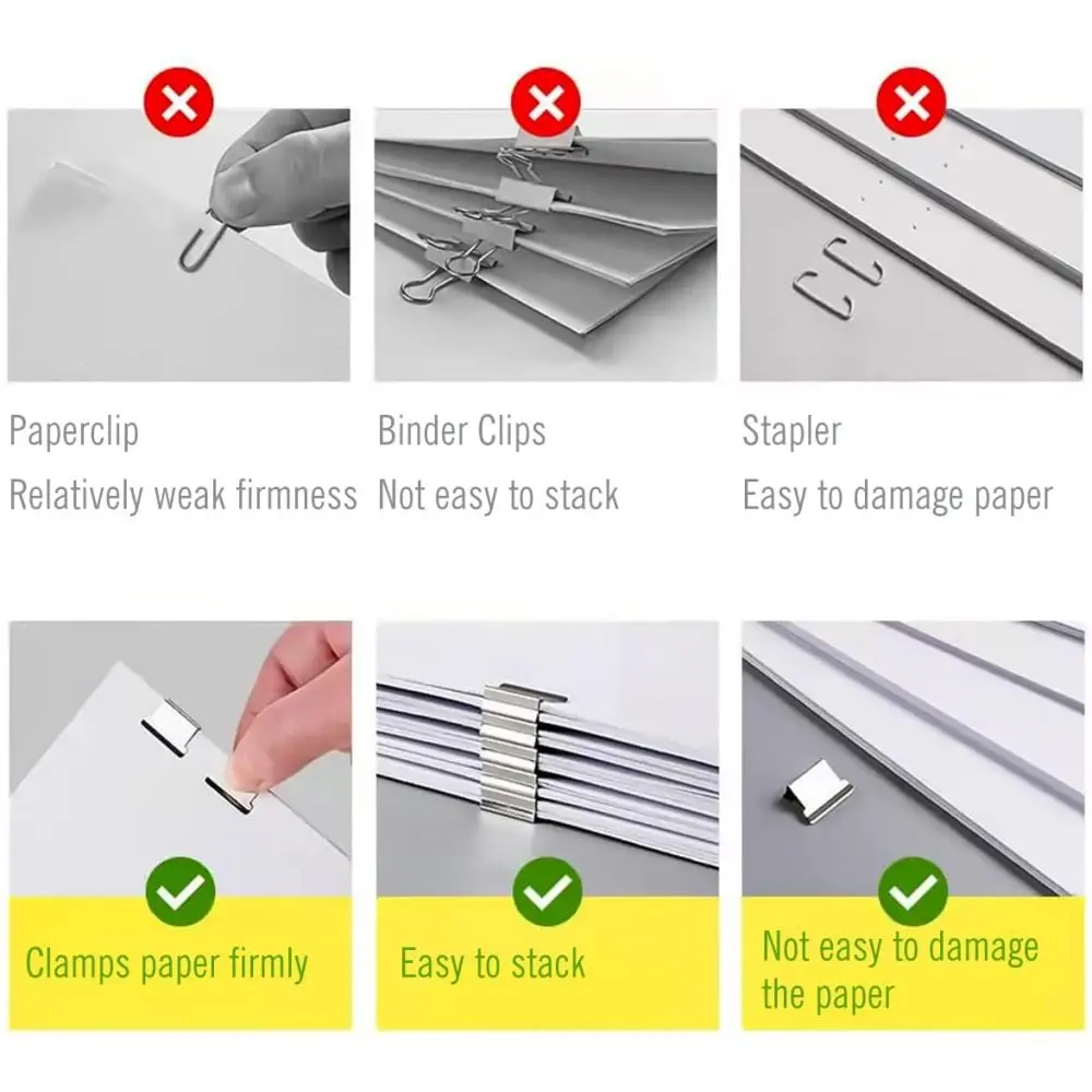 Mini Traceless Reusable Hand Clamp Push Stapler Paper Book File Office School Student Binder Binding Tools Supplies