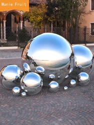 Dia 19-300mm 304 Stainless Steel Hollow Ball Mirror Decoration Round Ball Stainless Steel Large Round Ball Floating Ball