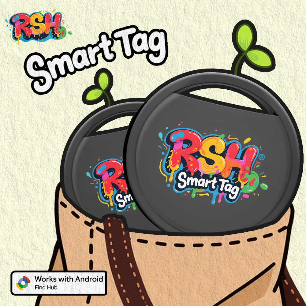 1/ 2pcs RSH Fashion GPS Tracker for Wallet Child Bag Car Pers 3D Graffiti Painting Android Smart Tag work with Goolge's Find Hub