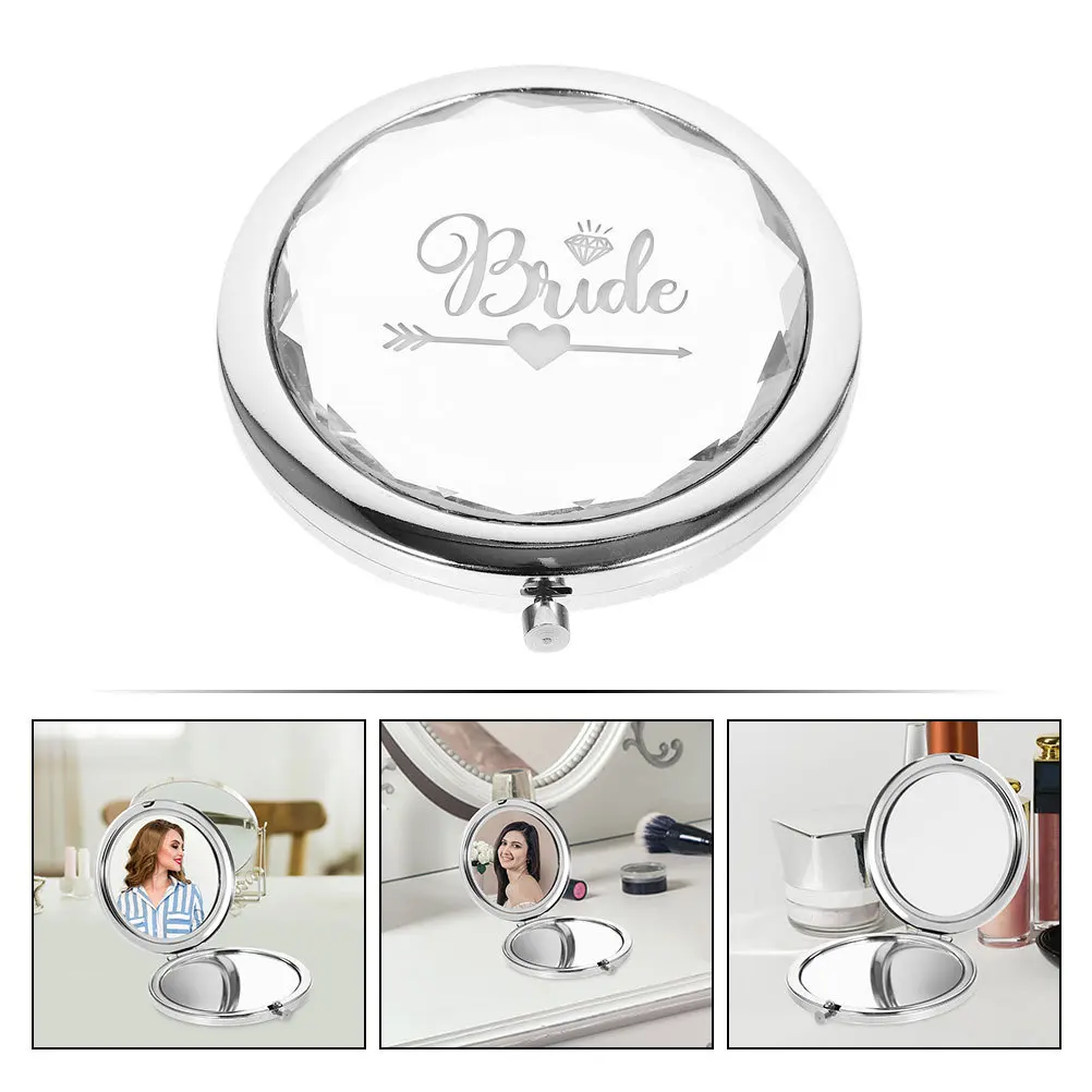 

Mini Compact Mirror for Purse Portable Small Travel Makeup Mirror Bride Wedding Gift Exquisite Pocket Reflective Non Distortion