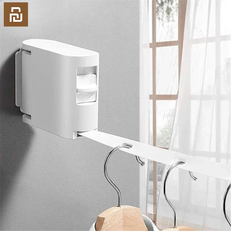 Xiaomi Mijia Mini Invisible Clothesline Retractable Clothesline Drying Rack Balcony Clothes Line No Drilling Required Anti-slip